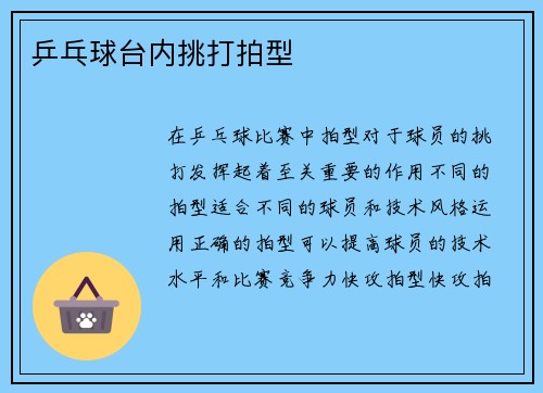 乒乓球台内挑打拍型